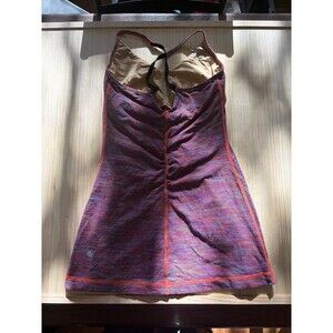 Lululemon Older Style Striped Built-In Bra Tank Purple Orange Women’s Size 2/4